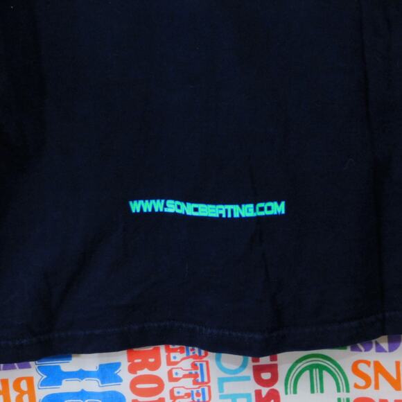 Vintage Y2K Psyforia Boston T Shirt Size L Black Double Sided Trance Festival - Picture 5 of 5